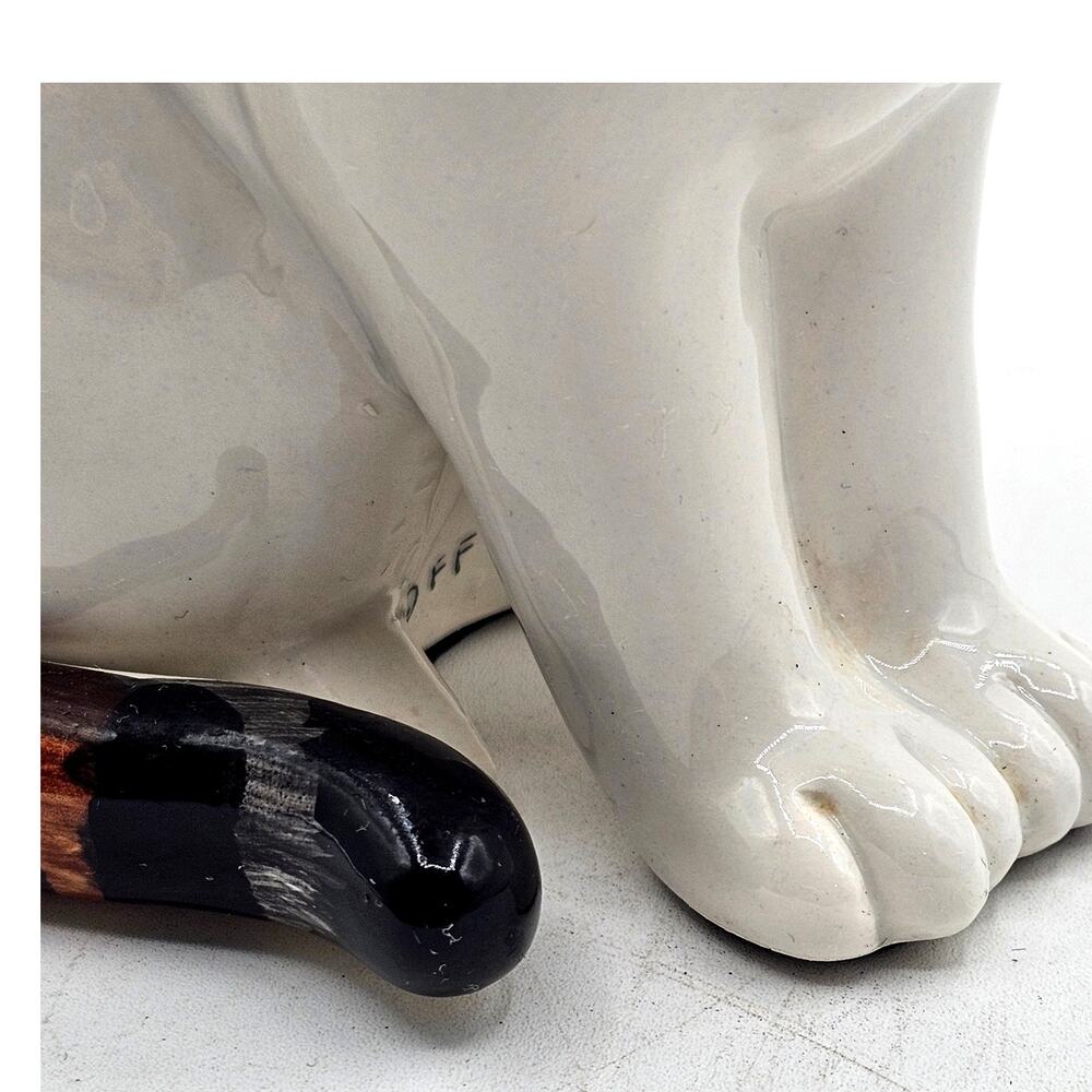 Large Vintage Ceramic Calico Cat Figurine Statue 7.5 Inch Sitting Glossy - Picture 4 of 8